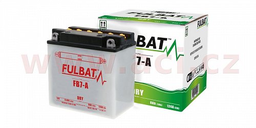baterie 12V, FB7-A, 8Ah, 124A, konvenční 135(145)x75x133 FULBAT(vč. balení elektrolytu)